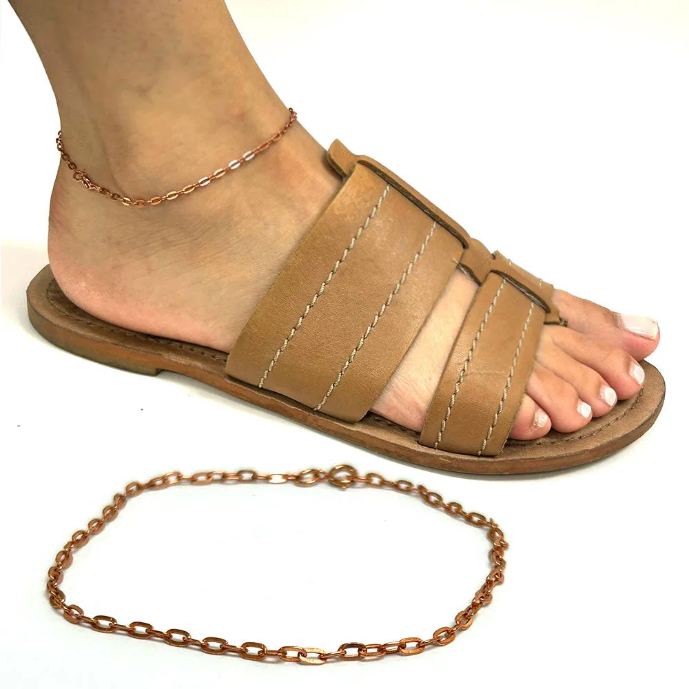 1 Pure Copper Anklet Ankle Bracelet Dainty Chain Link Jewelry Arthritis Relief