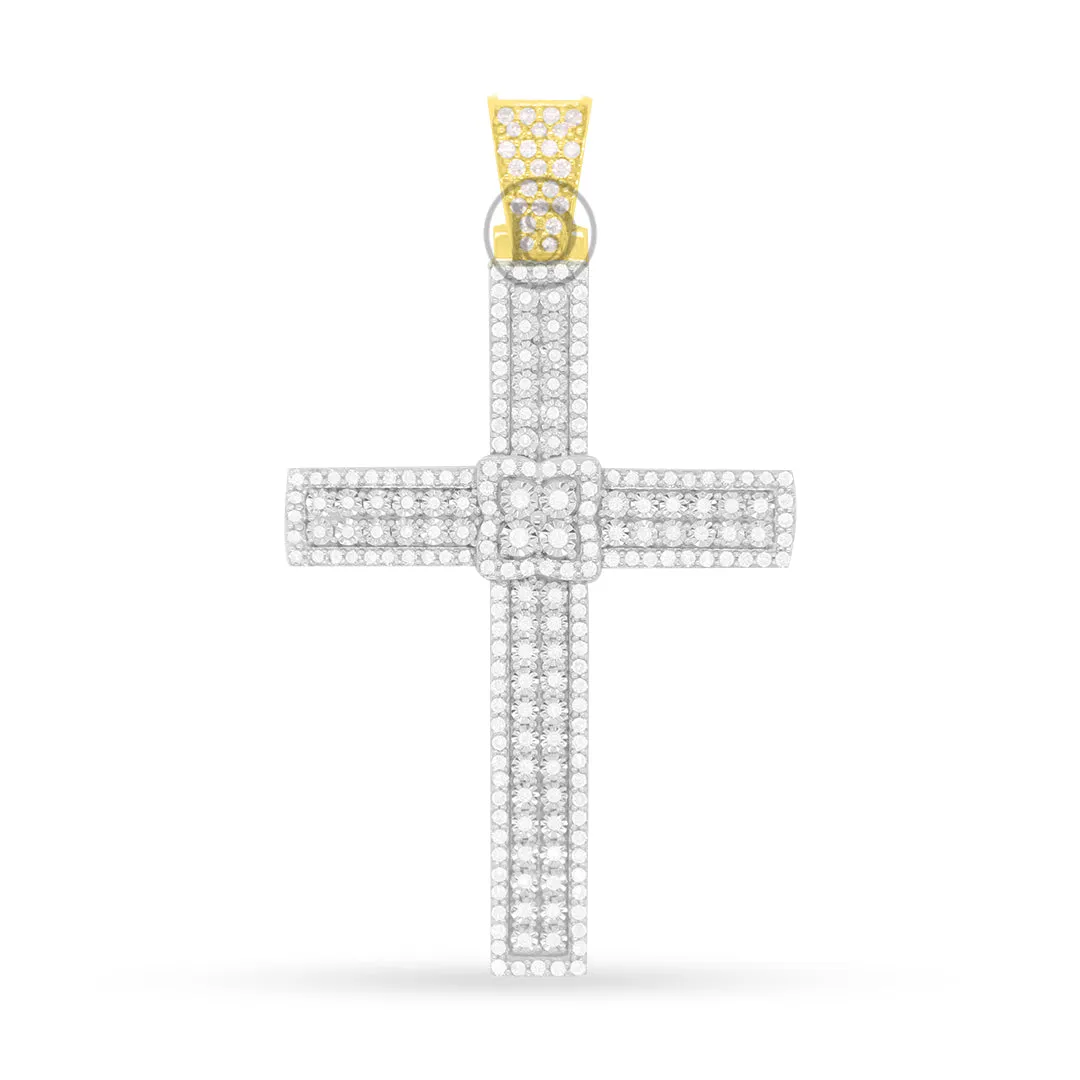 10k yellow gold cross pendant with 1.65ct diamonds