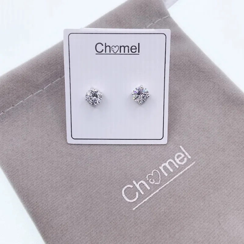 7mm Cubic Zirconia Solitaire Stud Earring