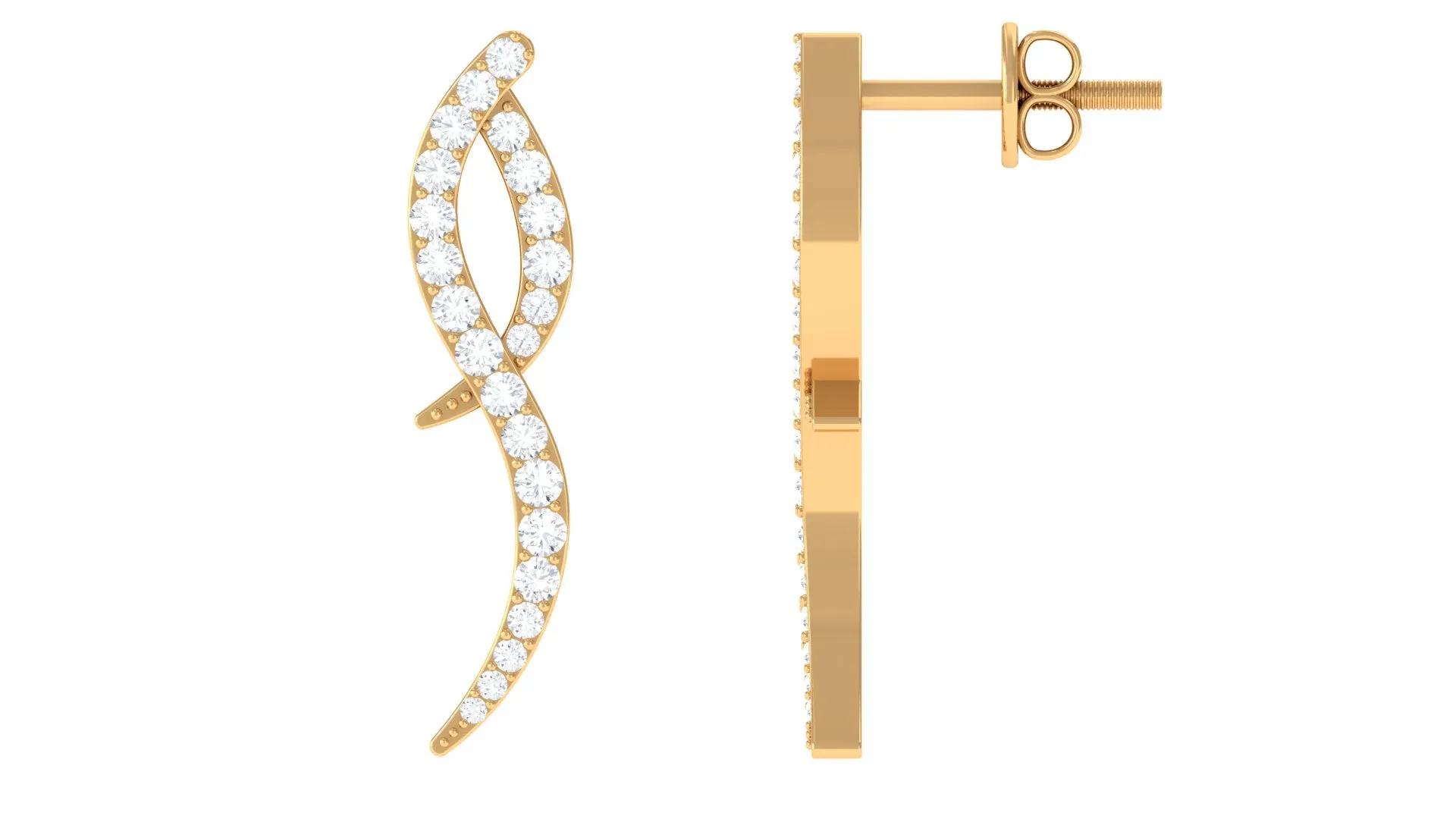April Birthstone Diamond Stud Earrings with Screw Back
