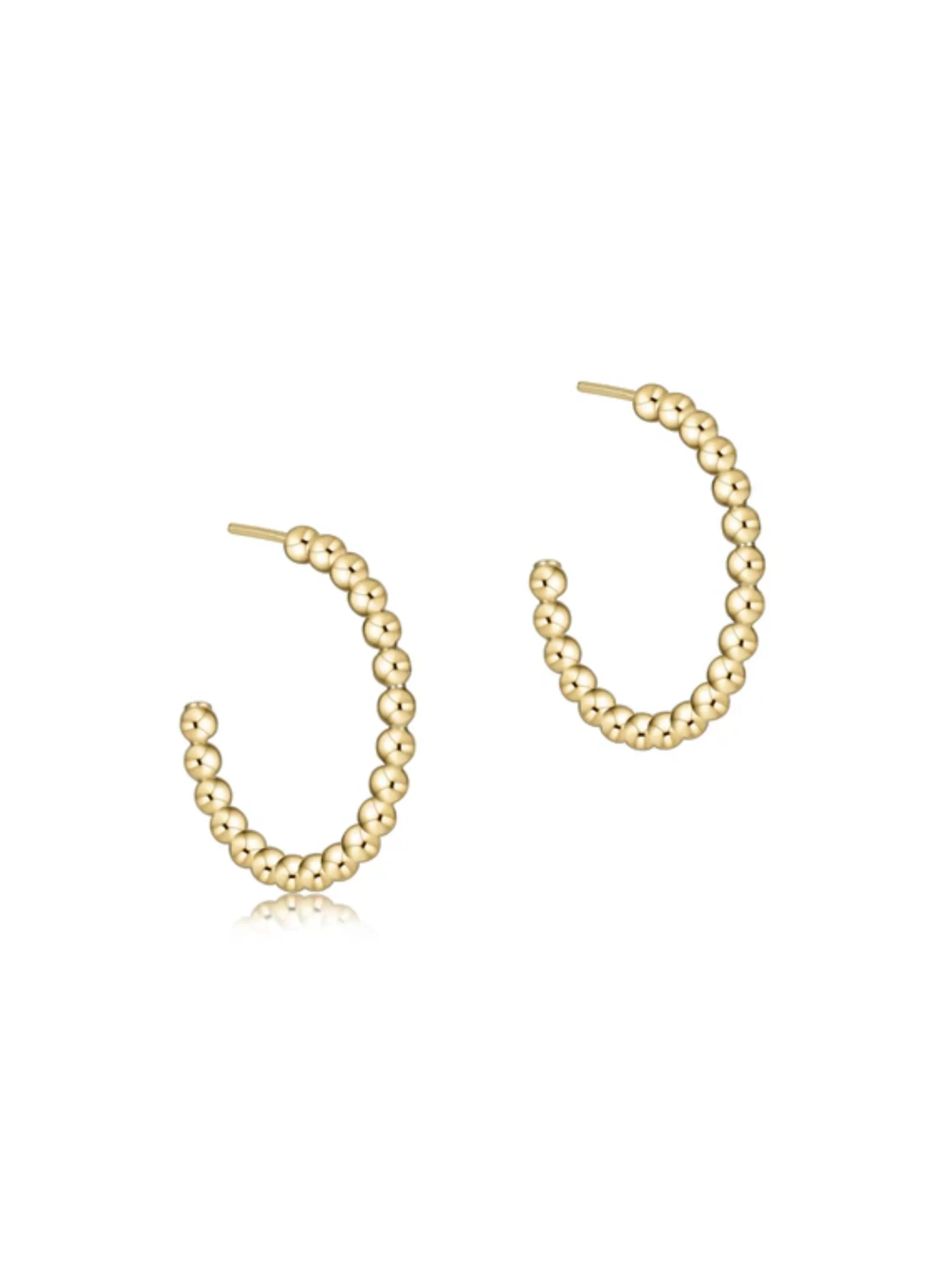 Beaded Classic 1" Post Hoop 2MM Gold [BECL1PHG2]