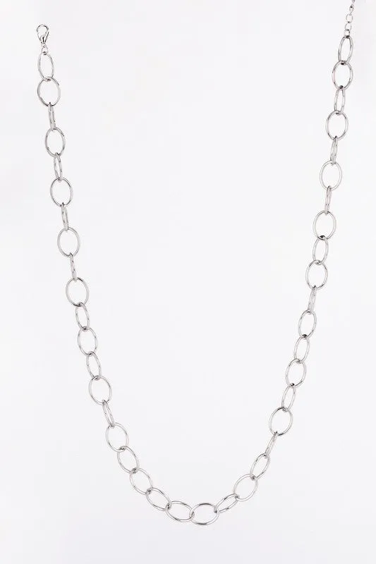 Chain bracelet and necklace set - silver
