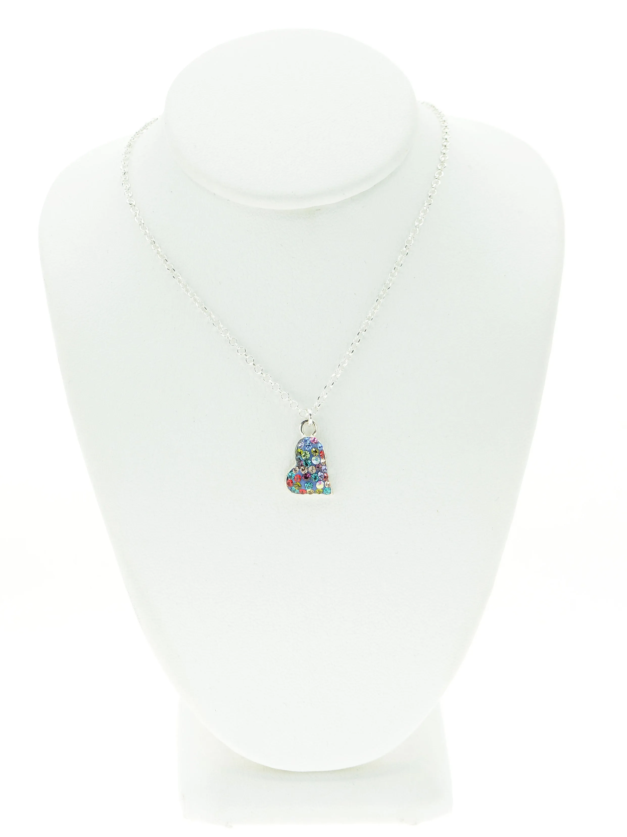 Colorful Crystal Loving Heart Necklace