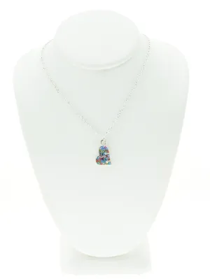 Colorful Crystal Loving Heart Necklace
