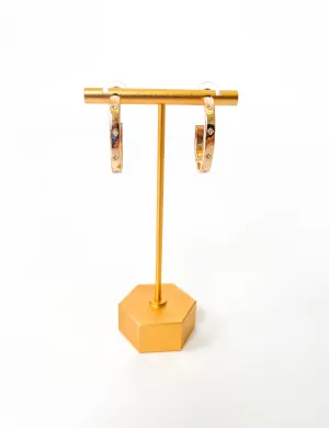 CRYSTAL ACCENT GOLD HOOP