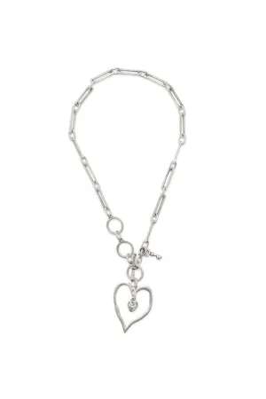 Crystal Heart Toggle Necklace