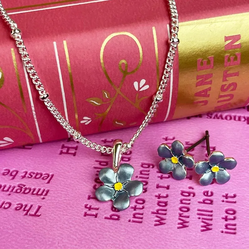Delaford Handcrafted Forget Me Not Necklace and Earrings Set