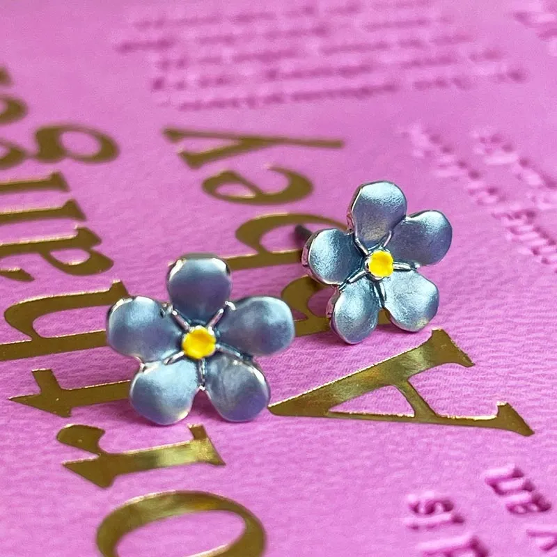 Delaford Handcrafted Forget Me Not Necklace and Earrings Set