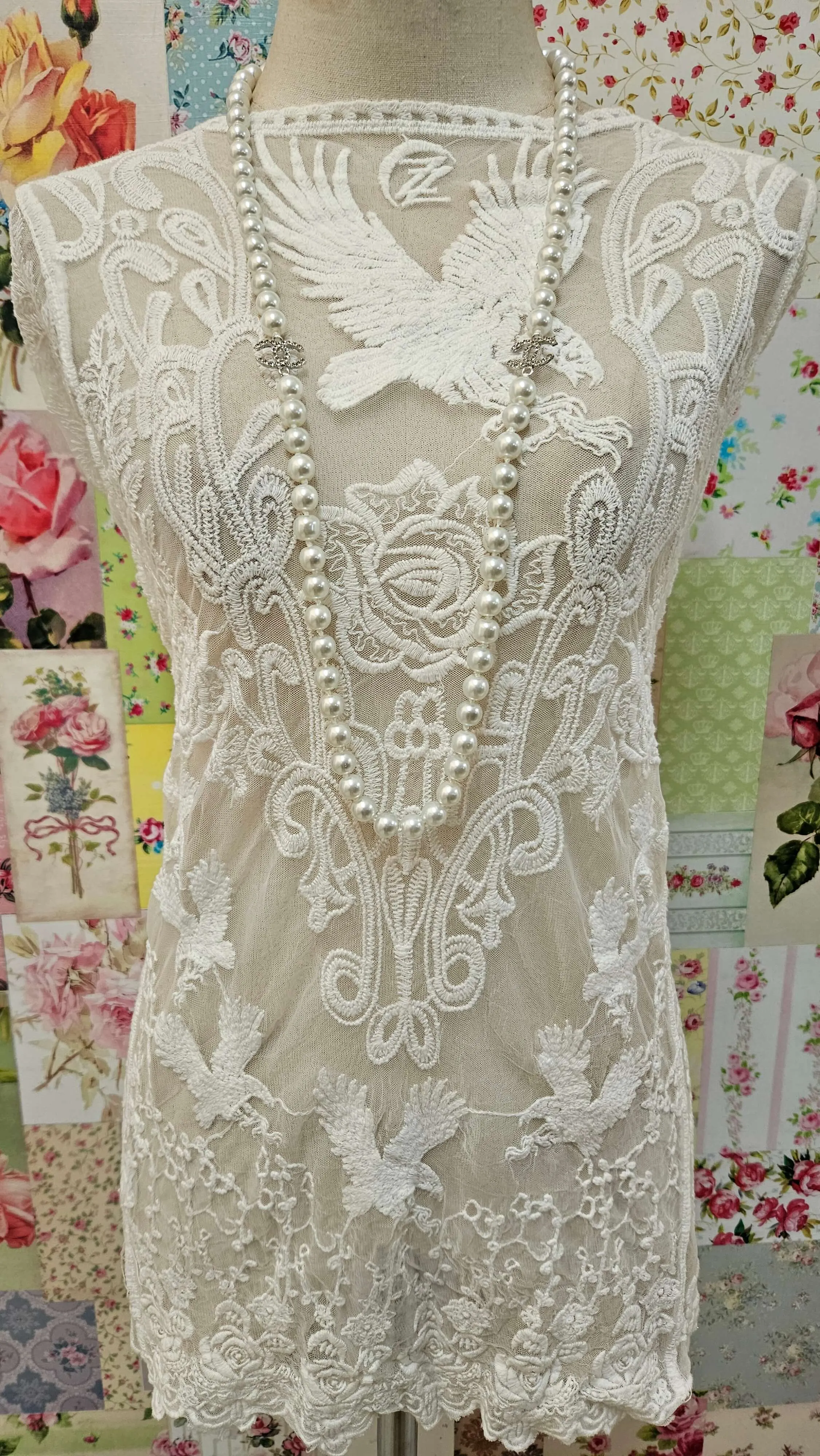 Faux Pearl Beads Necklace JU0378