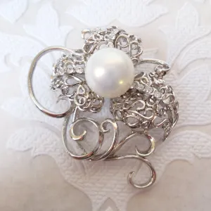Floral Bridal Brooch Pearl Wedding Pin