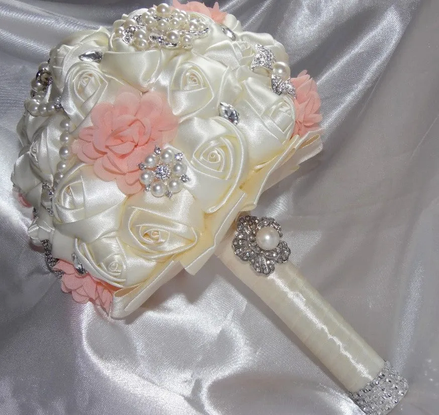 Flower Pearl Rhinestone Brooch BR-020