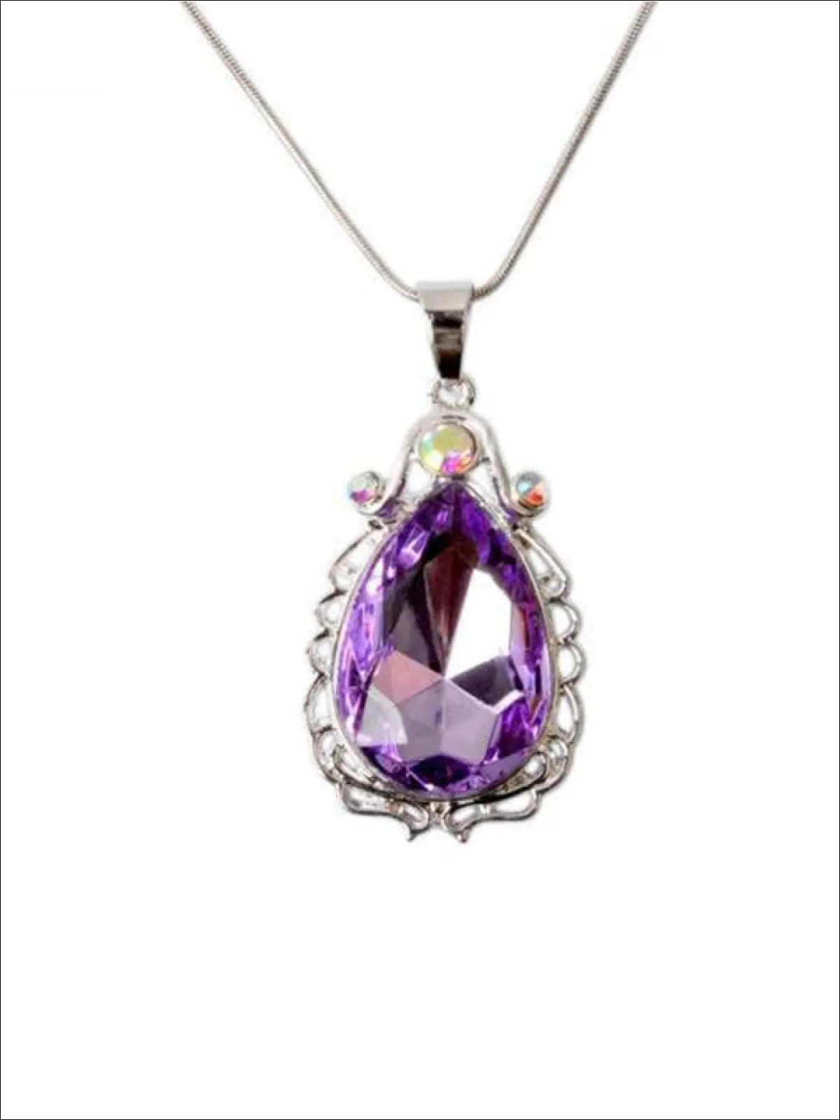 Girls Princess Sofia The First Inspired Crystal Teardrop Pendant Necklace