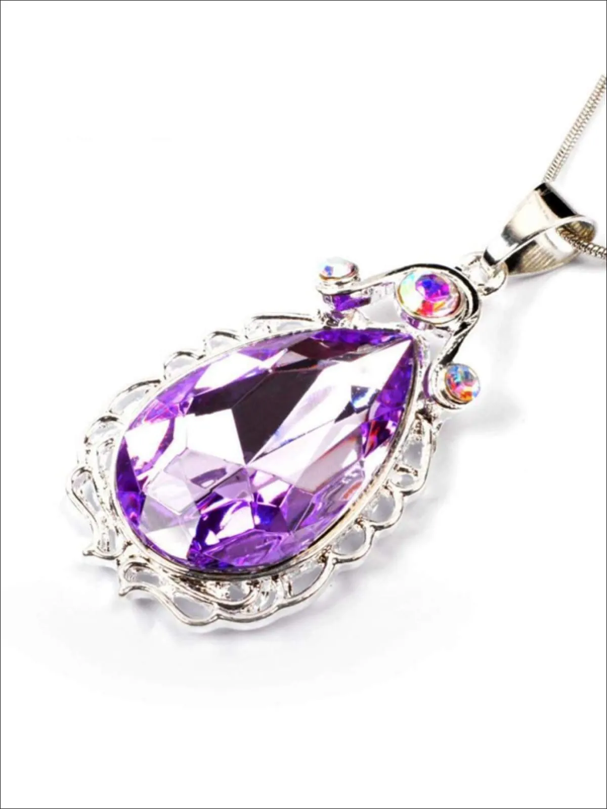 Girls Princess Sofia The First Inspired Crystal Teardrop Pendant Necklace