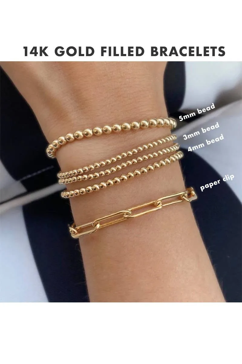 Gold Filled 5 mm Bead Stretch Bracelet