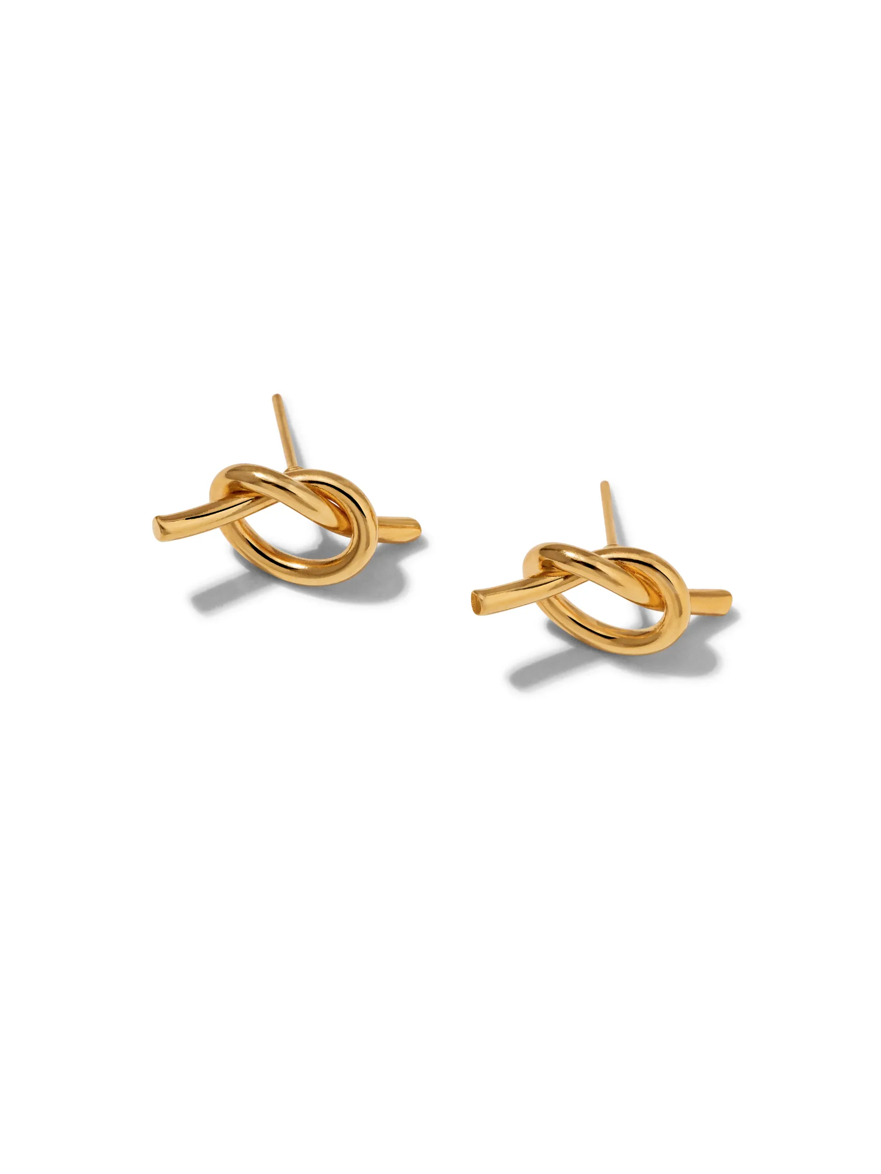 Gold Why Knot Stud Post Earrings