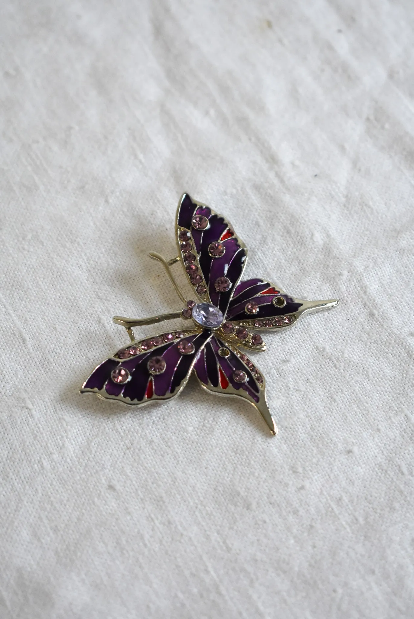 Gorgeous purple   pink butterfly brooch