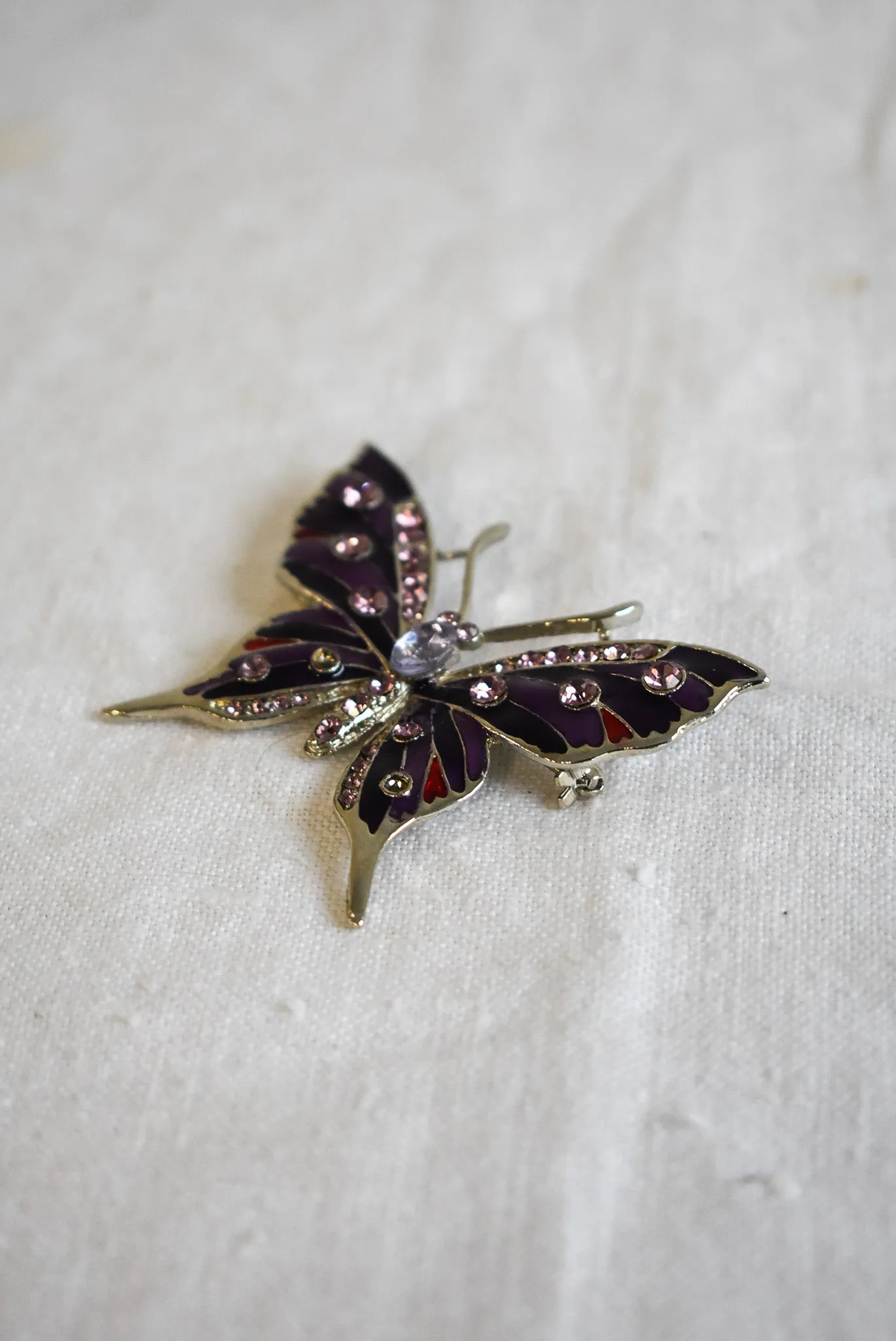 Gorgeous purple   pink butterfly brooch