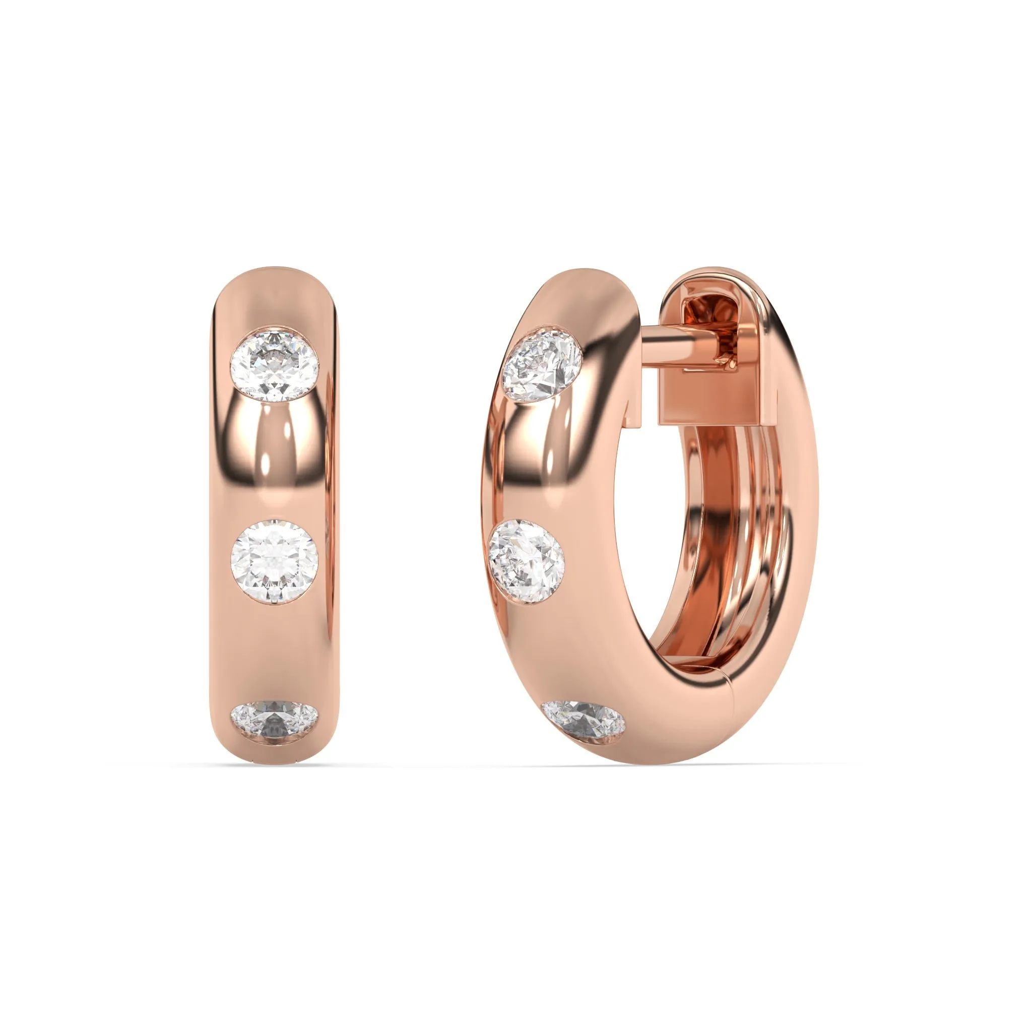 Inset Diamond Huggies