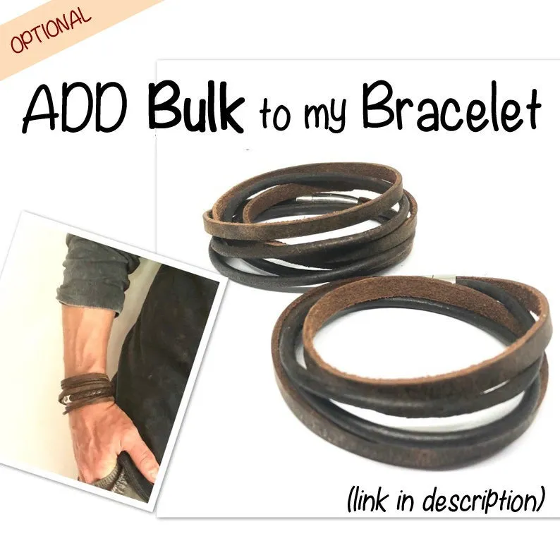 Men's Custom Leather Wrap Bracelet