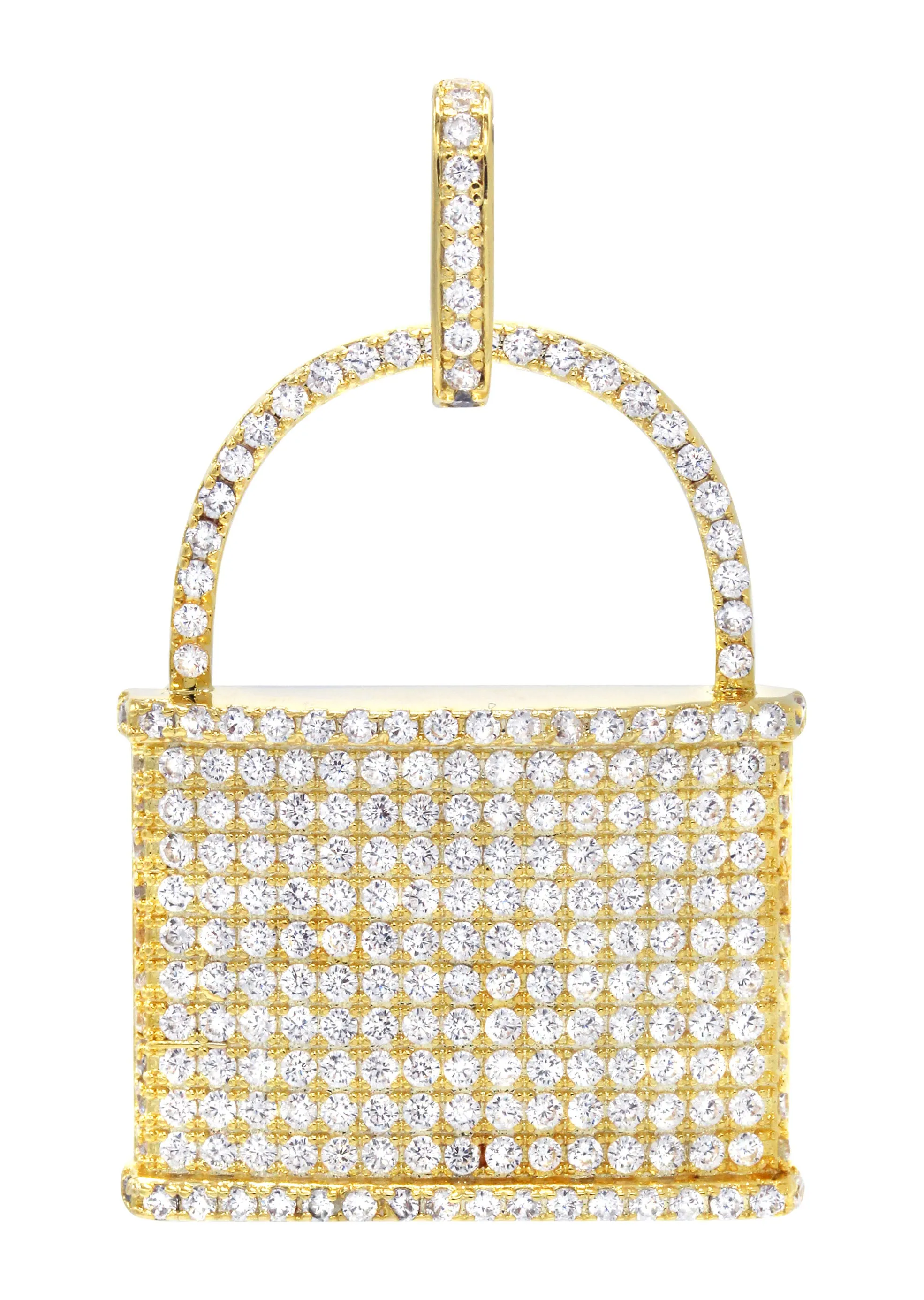 Mens Gold Lock Pendant | 10.7 Grams