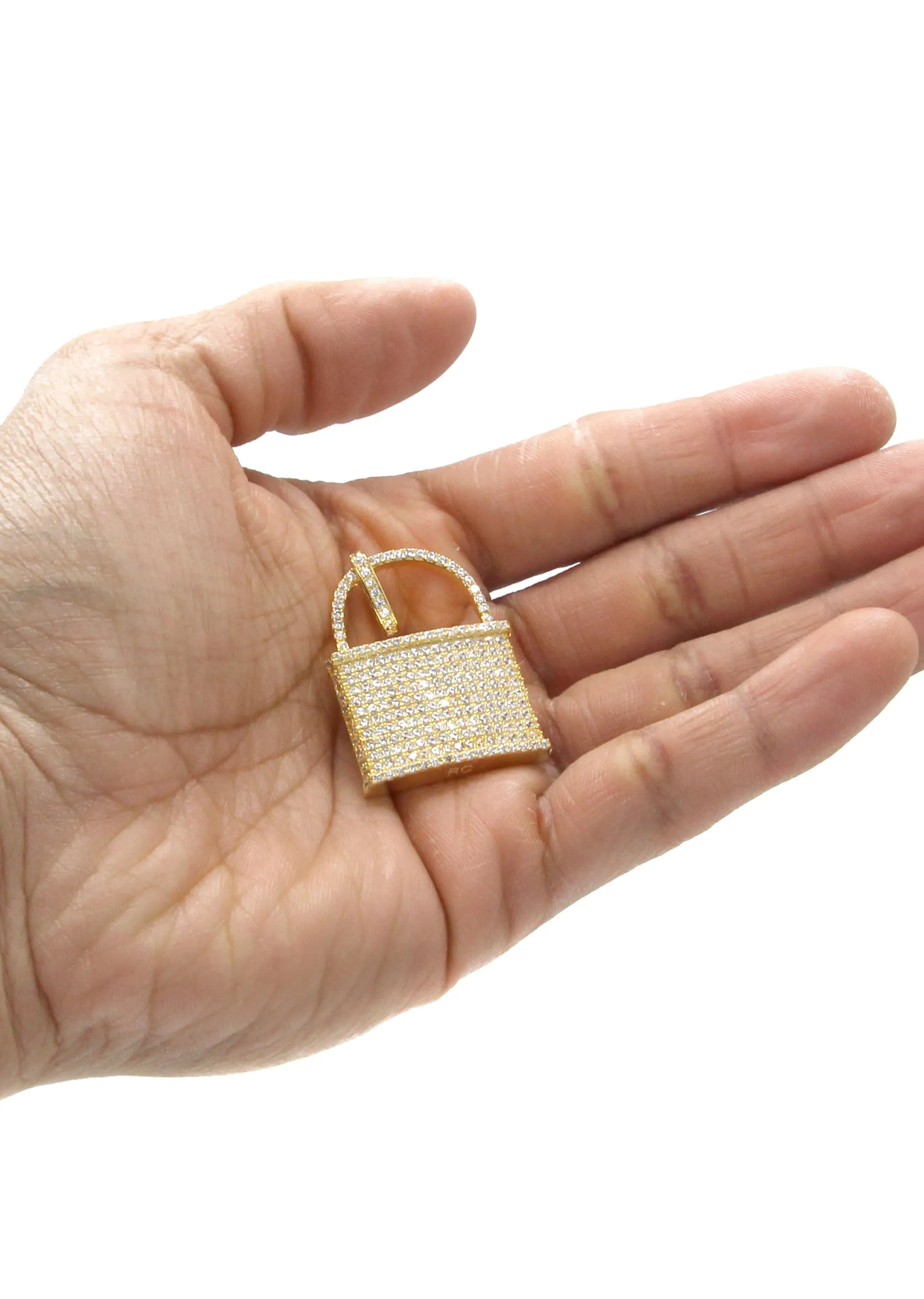 Mens Gold Lock Pendant | 10.7 Grams