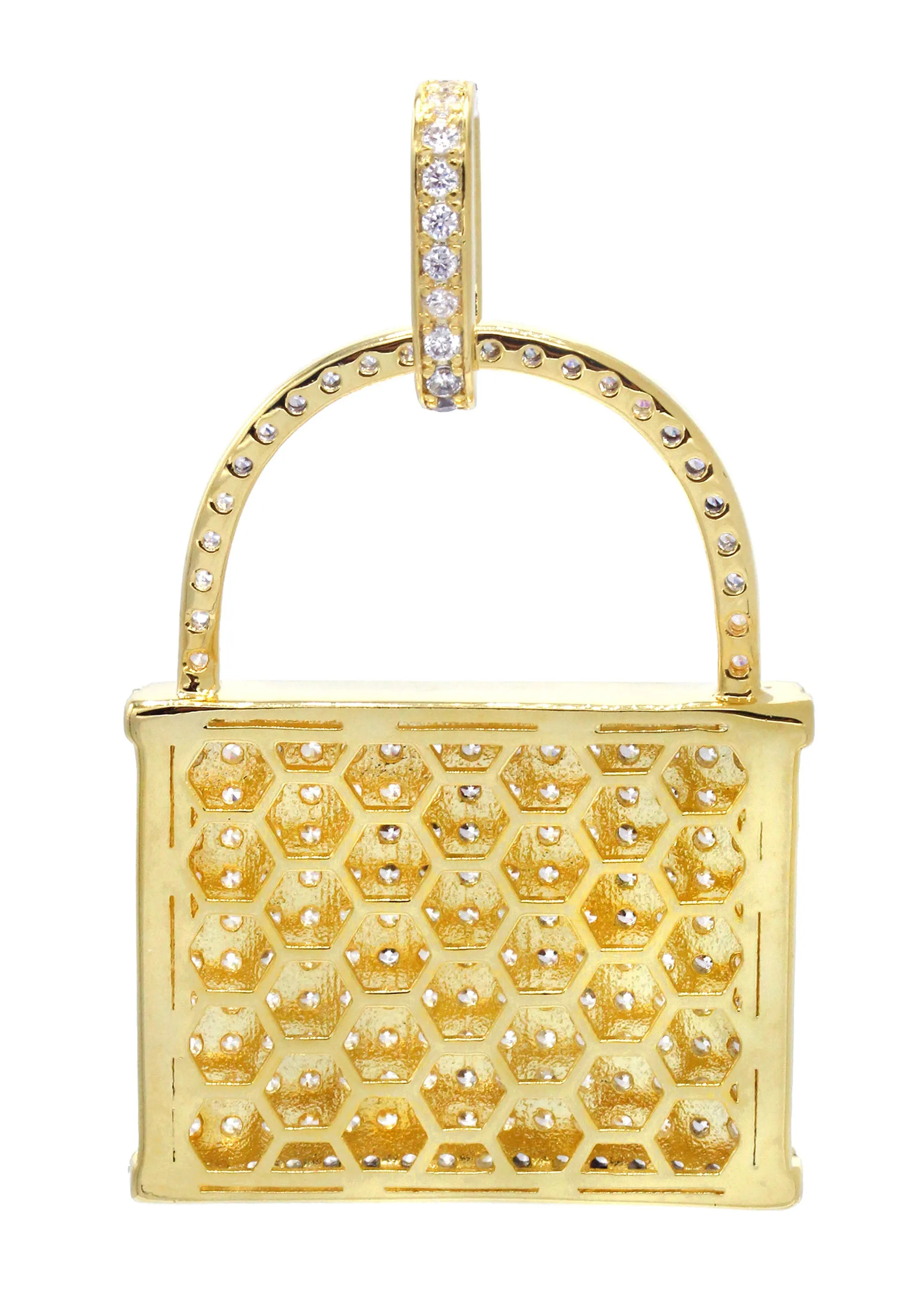 Mens Gold Lock Pendant | 10.7 Grams