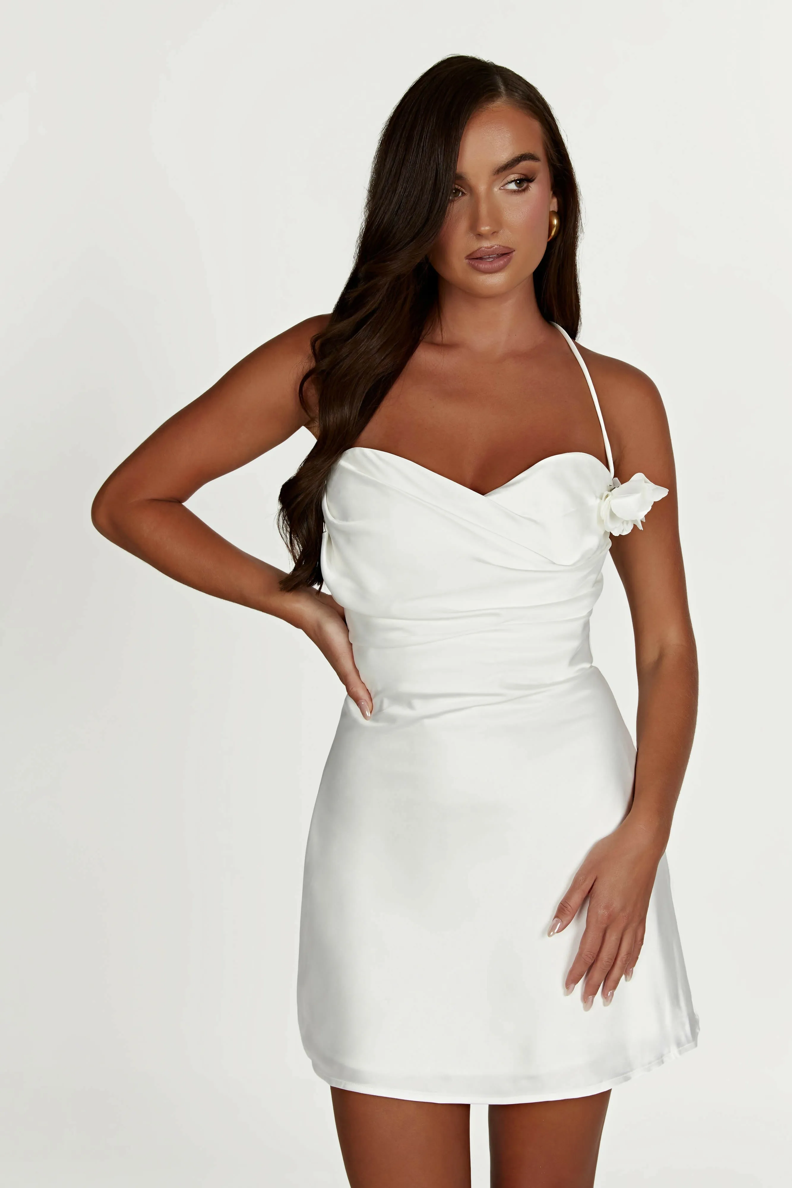 Meshki Otillie Rose Halter Mini Dress