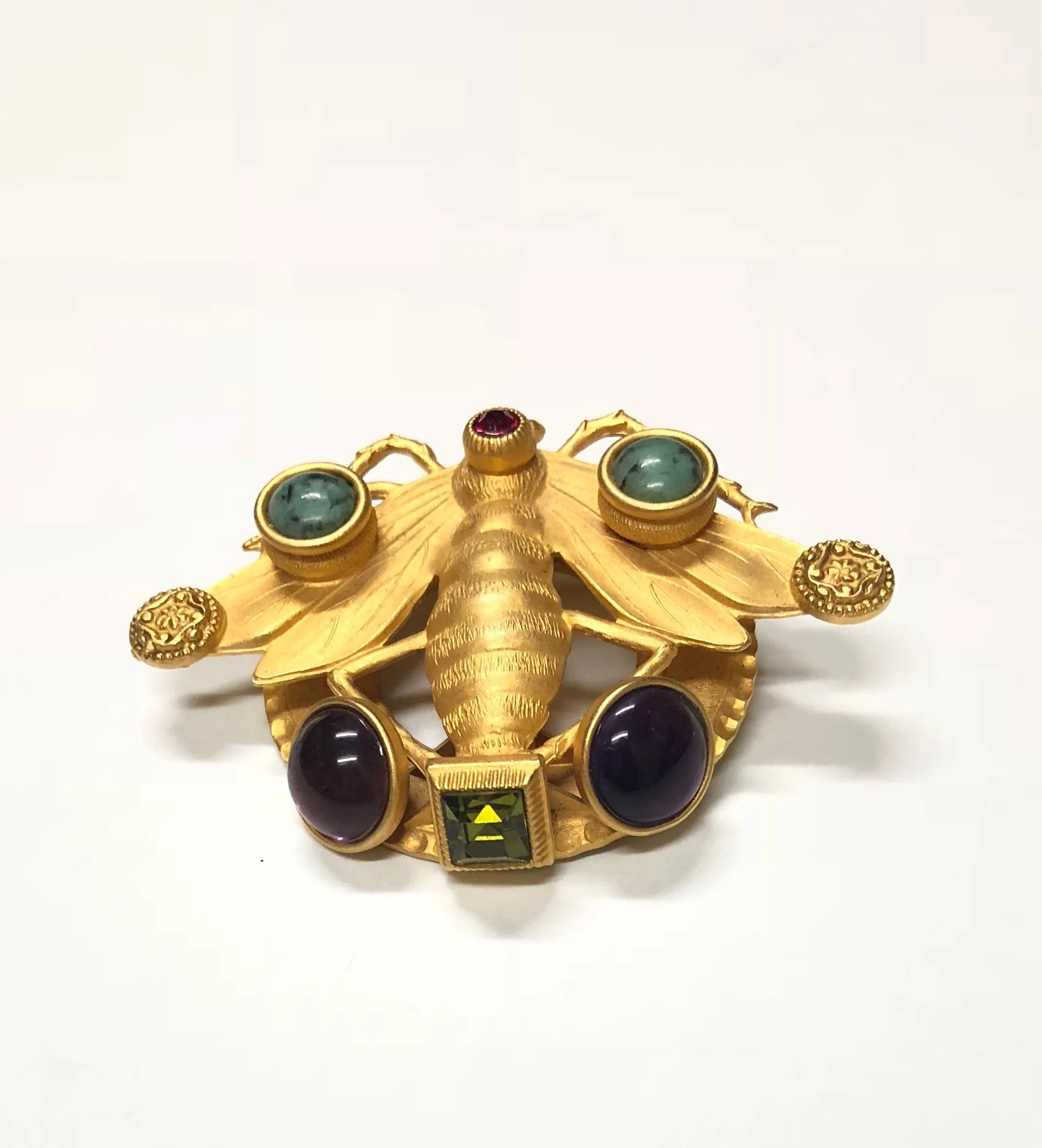 NATASHA STAMBOULI VINTAGE BROOCH BEE 18K GOLD PLATED