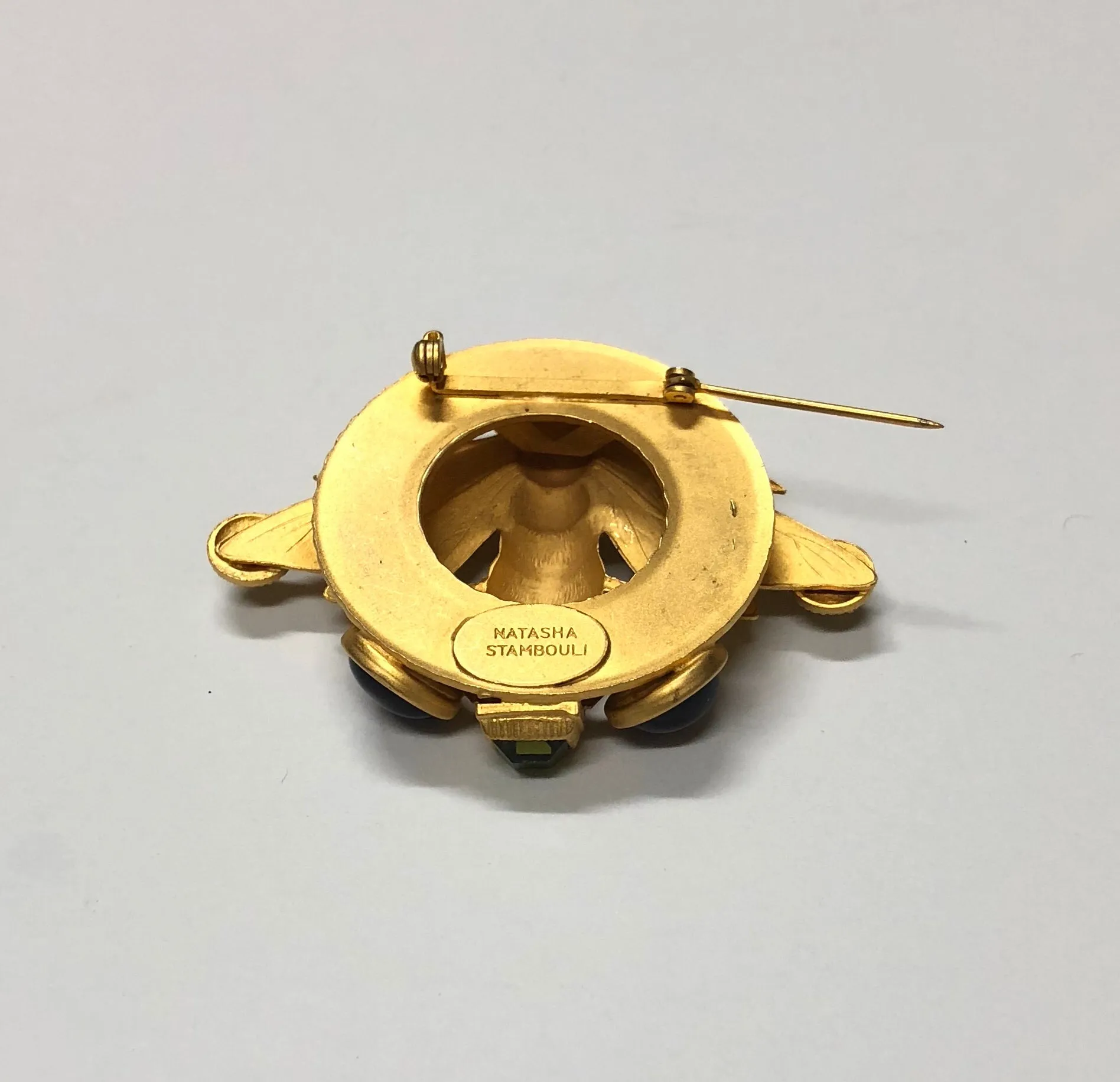 NATASHA STAMBOULI VINTAGE BROOCH BEE 18K GOLD PLATED