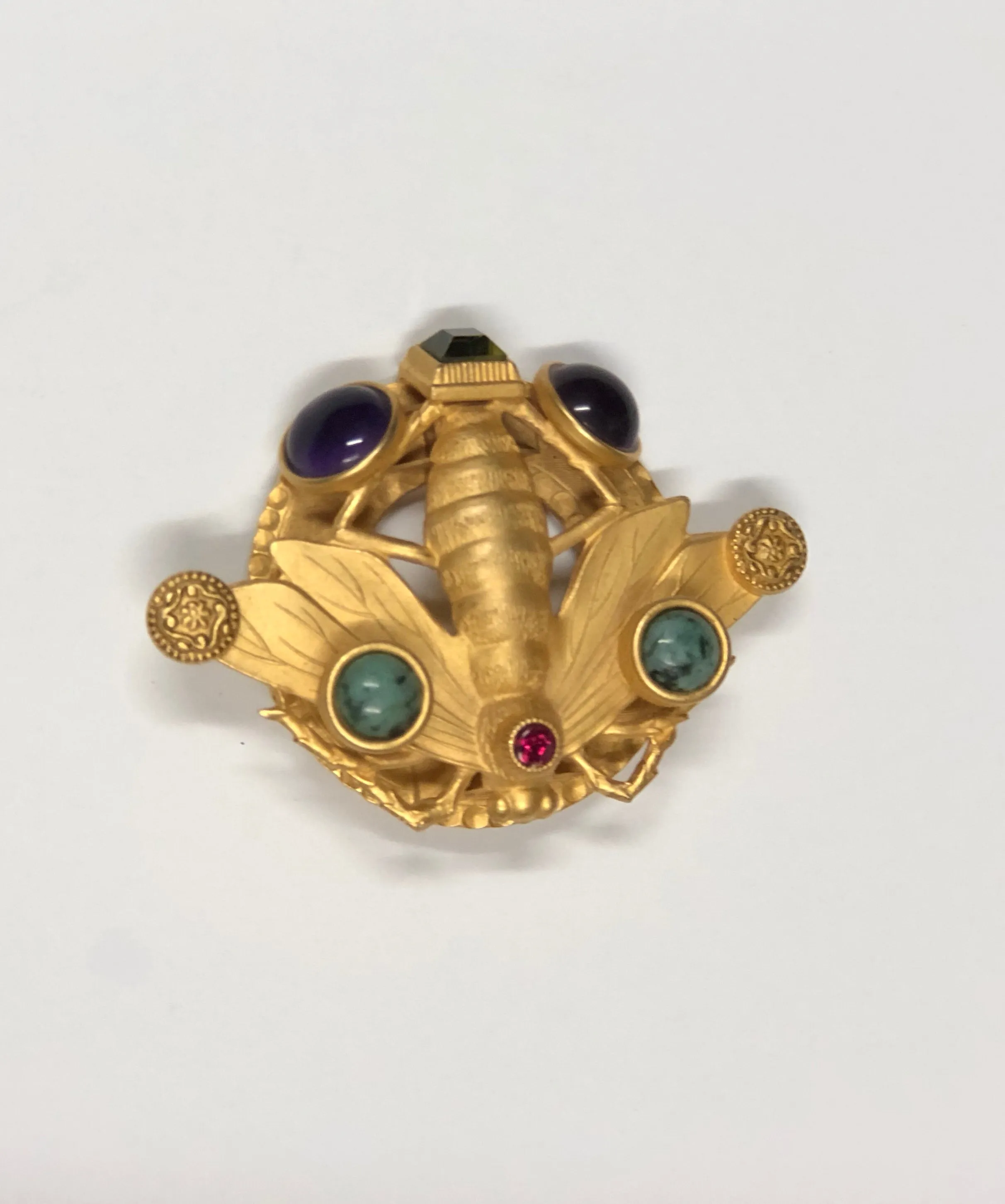 NATASHA STAMBOULI VINTAGE BROOCH BEE 18K GOLD PLATED