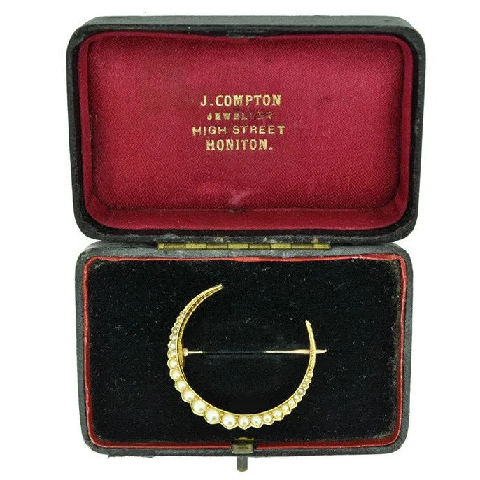 Pearl Crescent Brooch