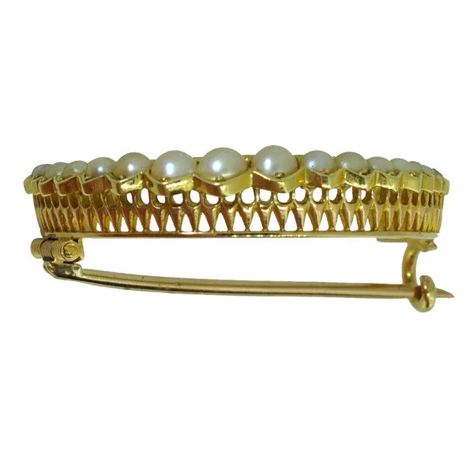 Pearl Crescent Brooch