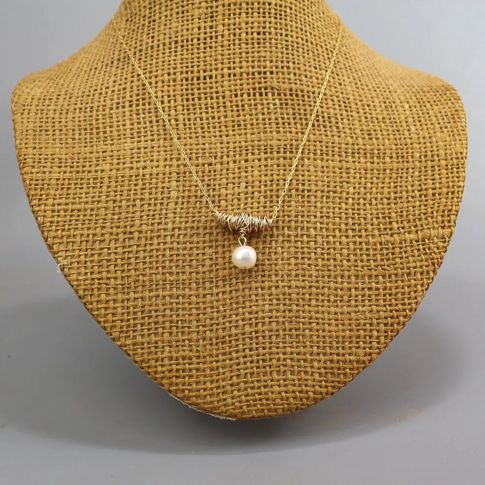 Pearl Wire Wrap Necklace