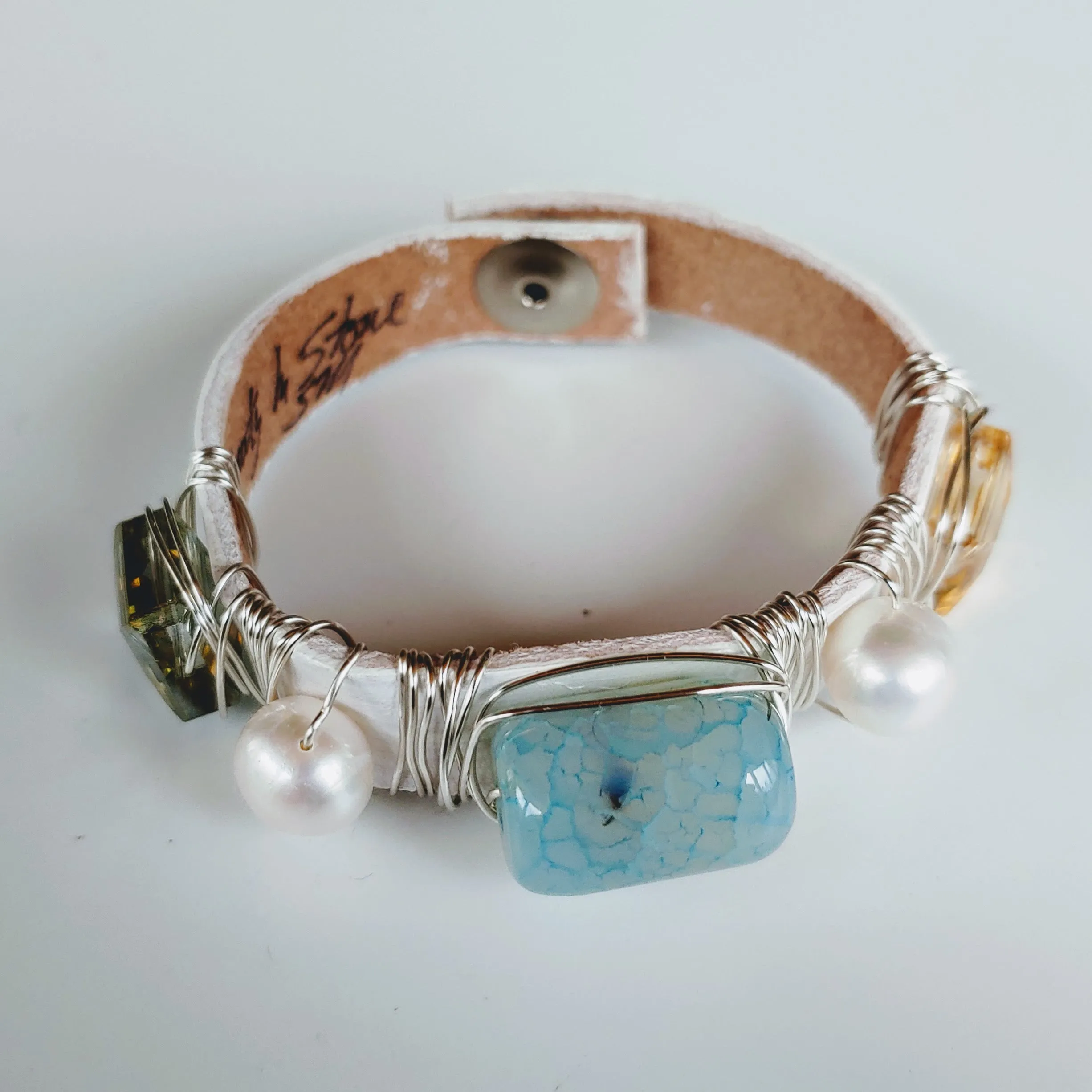 Pink, Aqua, Pearl Bracelet Stack Set