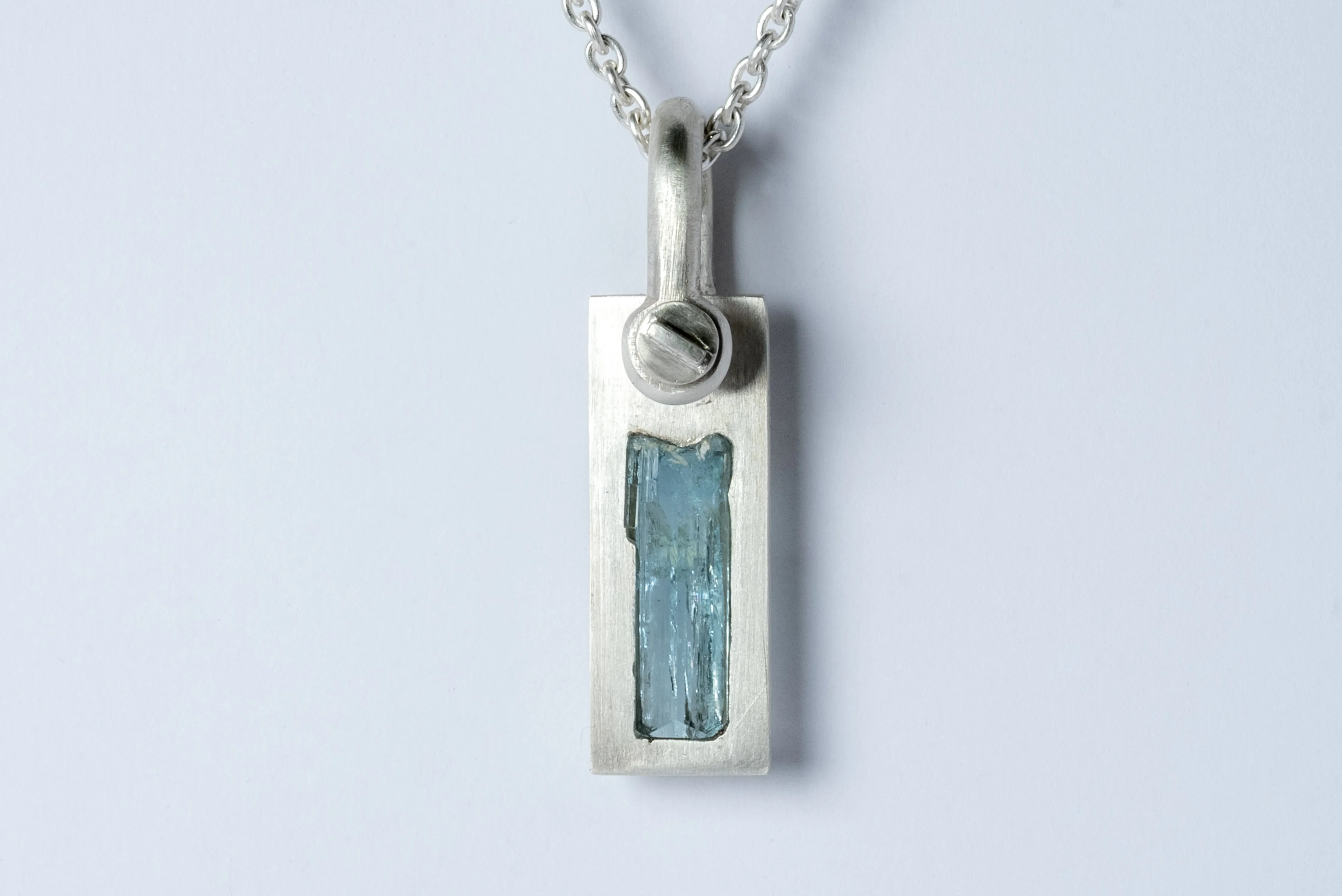 Plate Necklace (U-Bolt Var., Adaptation, Aquamarine, MA AQU)