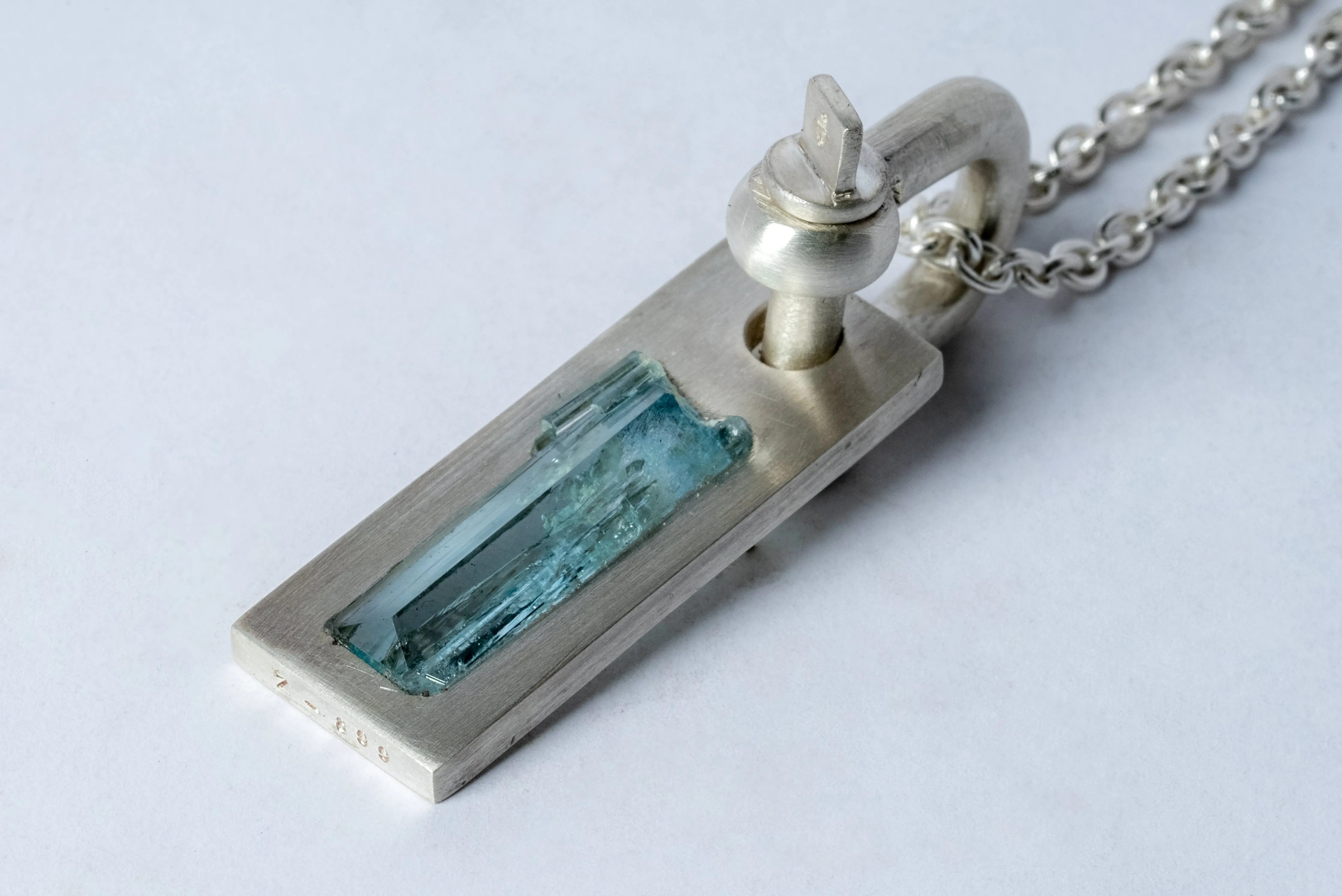 Plate Necklace (U-Bolt Var., Adaptation, Aquamarine, MA AQU)