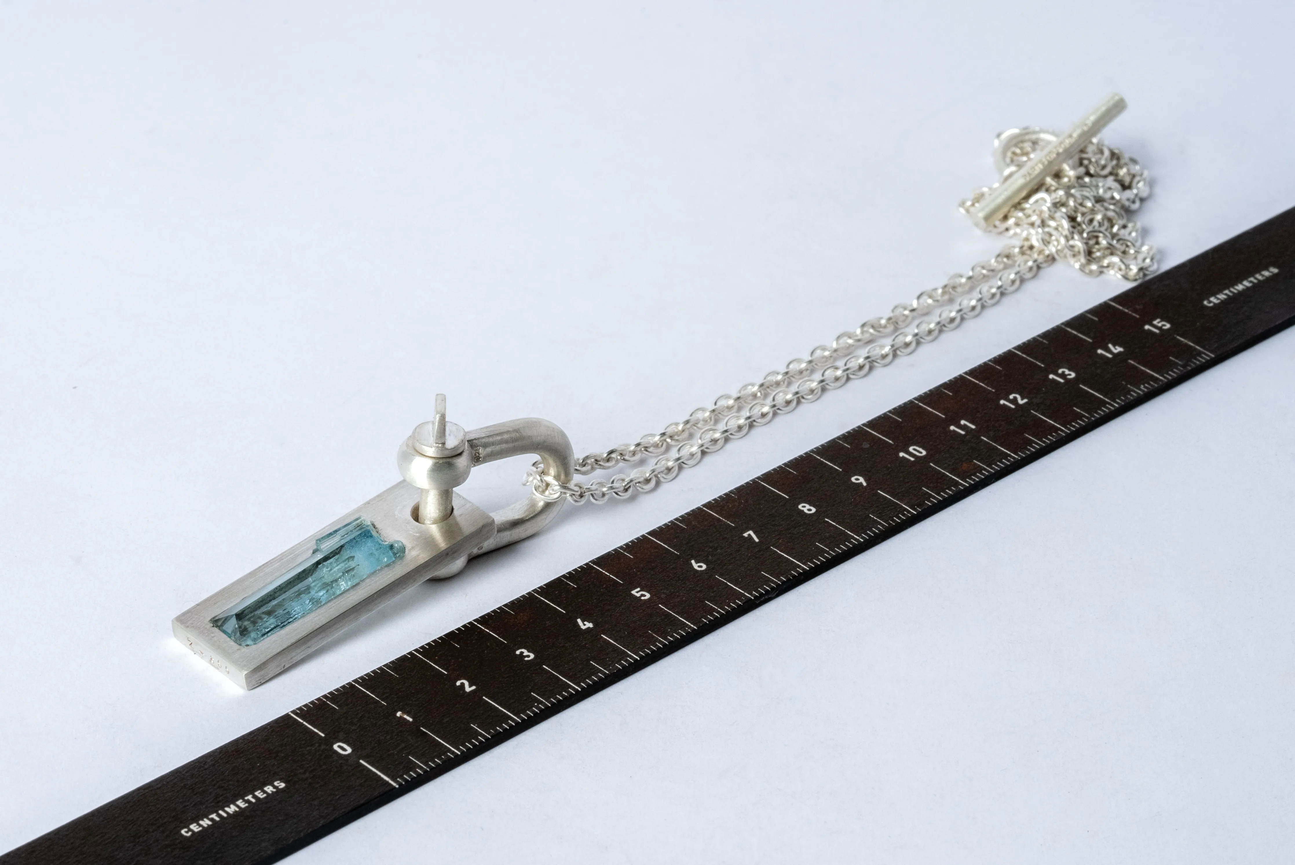Plate Necklace (U-Bolt Var., Adaptation, Aquamarine, MA AQU)
