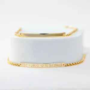 Rolo chain and bar bracelet