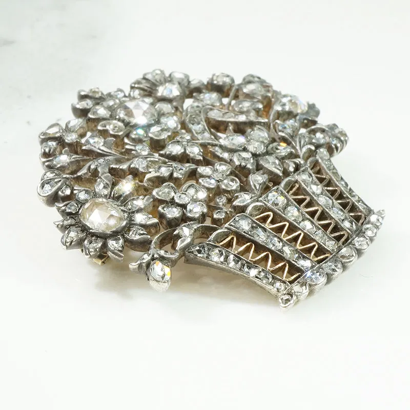 Rose Cut Diamond Flower Basket