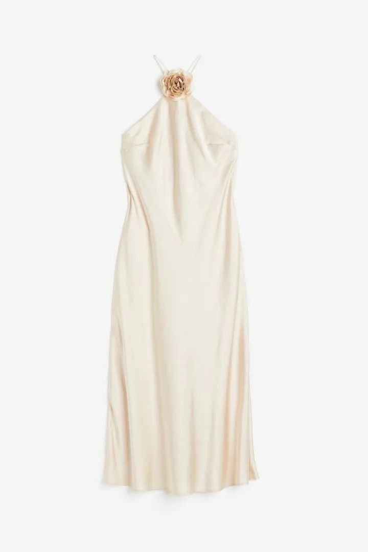 Sia Removable Rose Halterneck Midi Dress