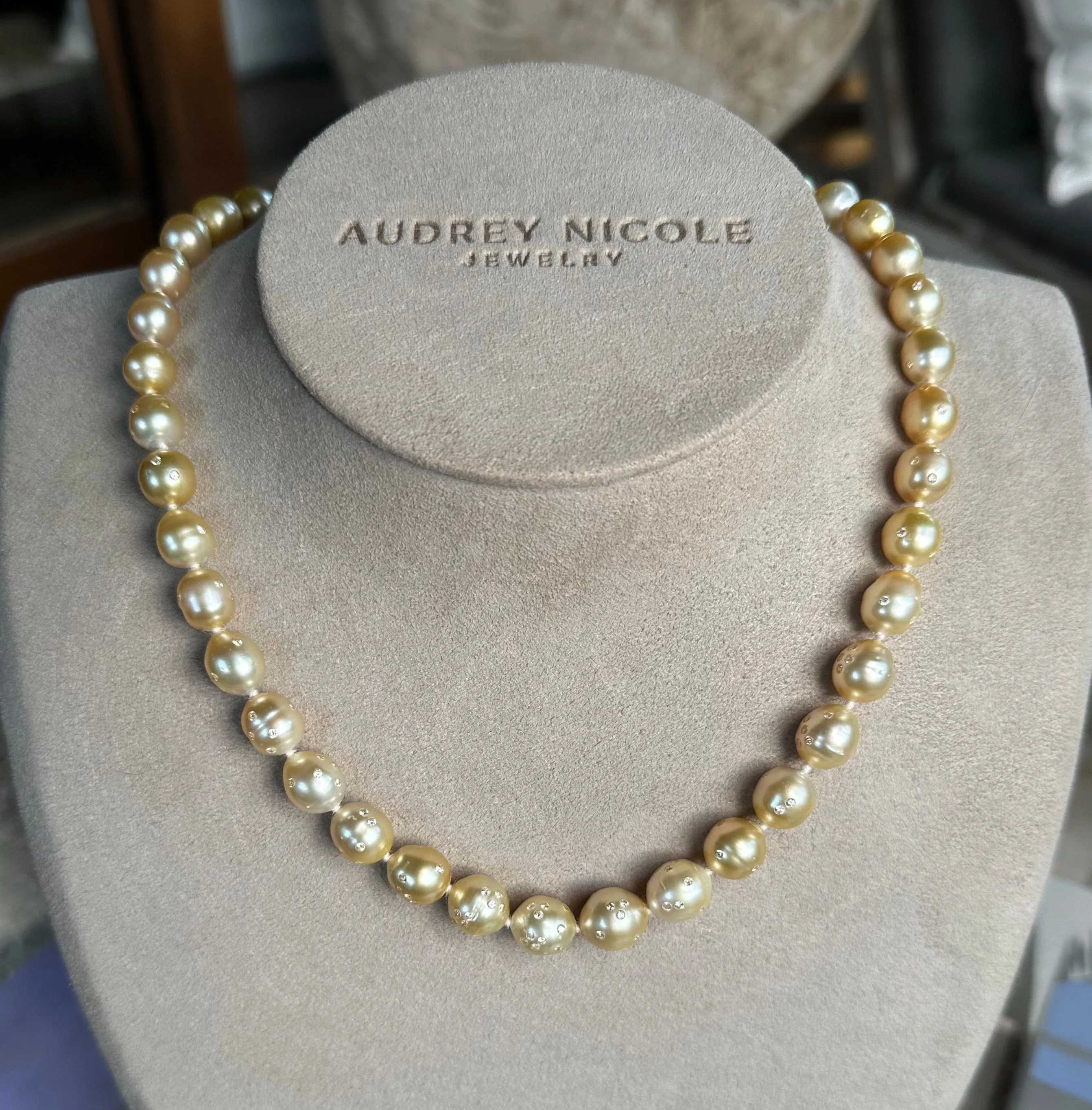 South Sea Pearl Necklace with Diamonds