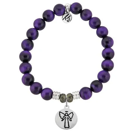 T.Jazelle-Purple Tigers Eye charm Bracelet