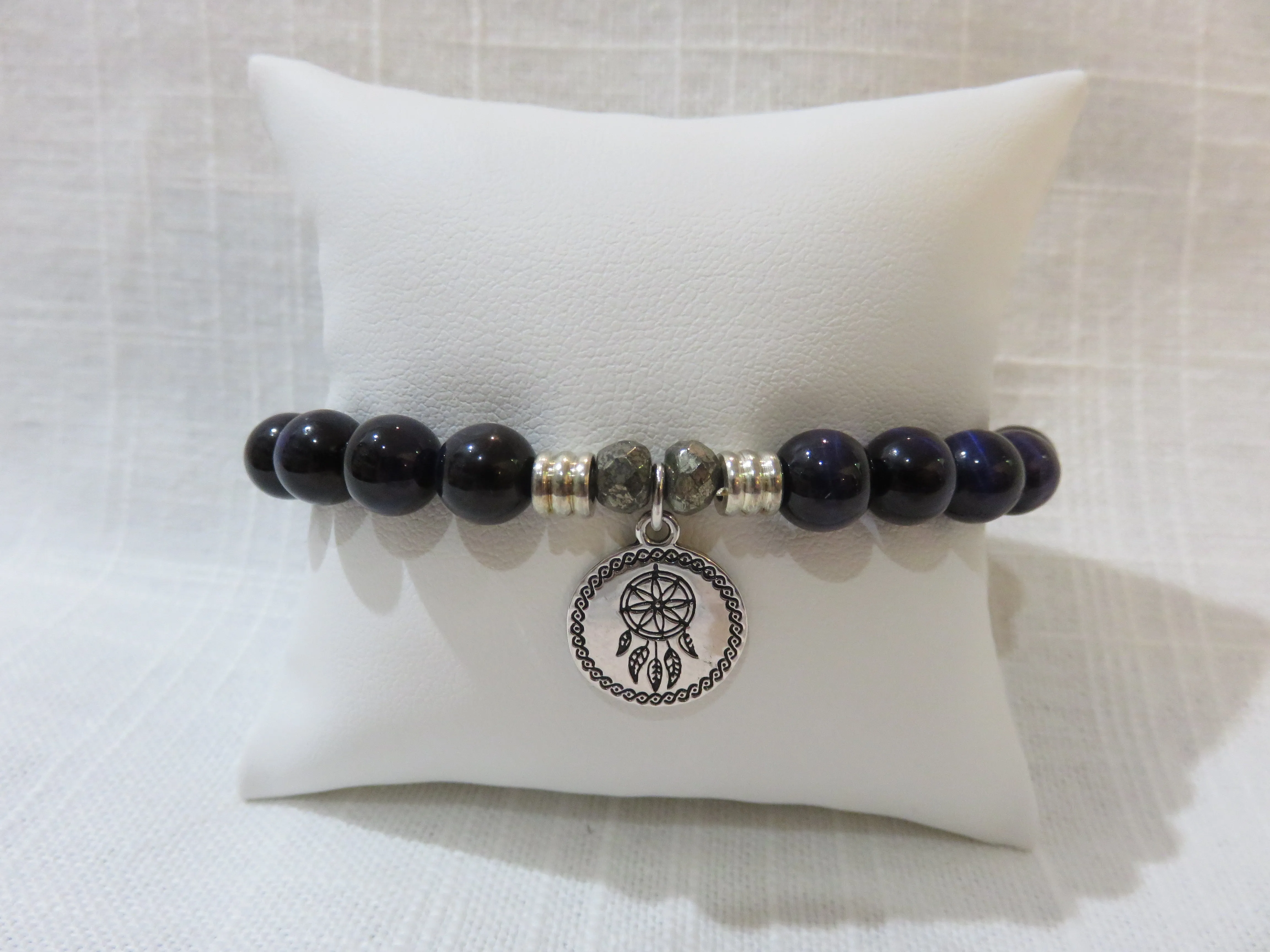 T.Jazelle-Purple Tigers Eye charm Bracelet