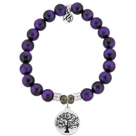 T.Jazelle-Purple Tigers Eye charm Bracelet