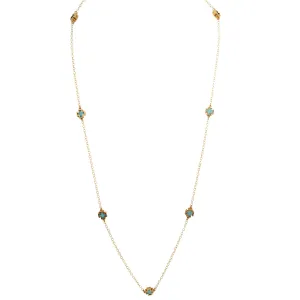 Turquoise Cross Gold Necklace