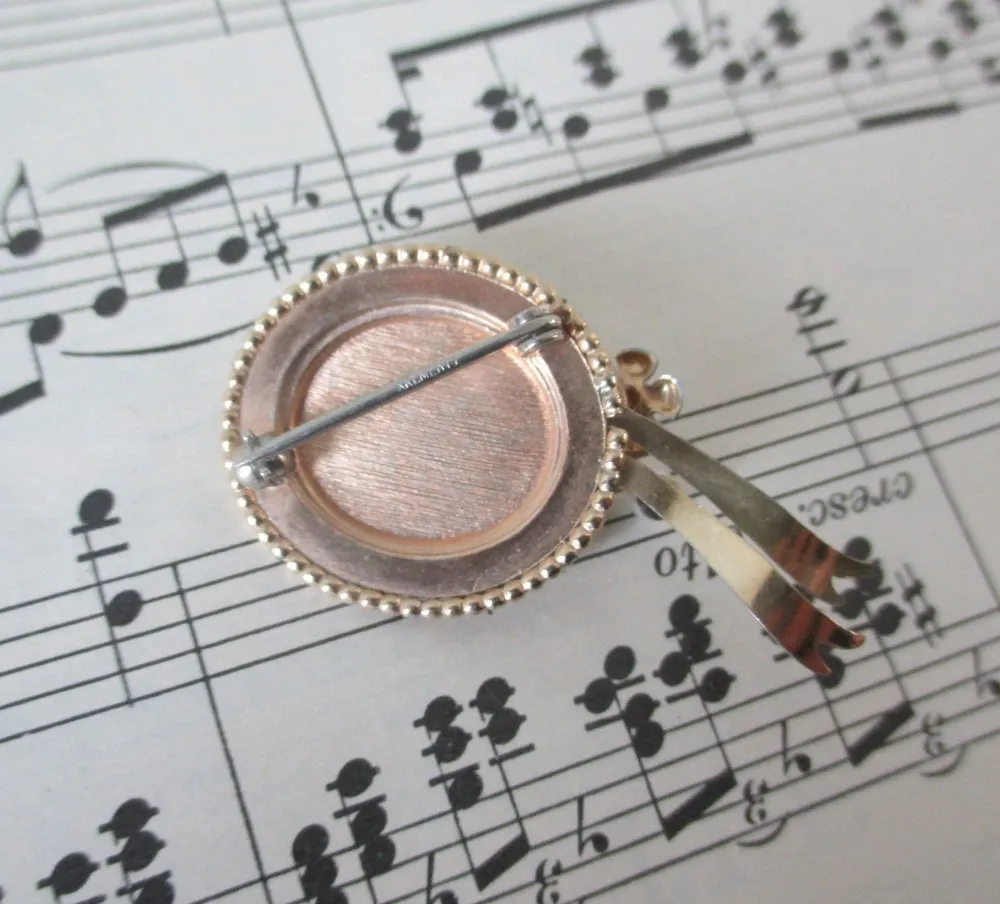 Vintage Krementz Hat Flower and Pearl Brooch Pin